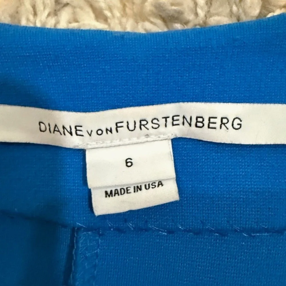 Diane von Furstenberg DVF Blue Zip Dress Size 6 Convertible Front Zip Minimilist
